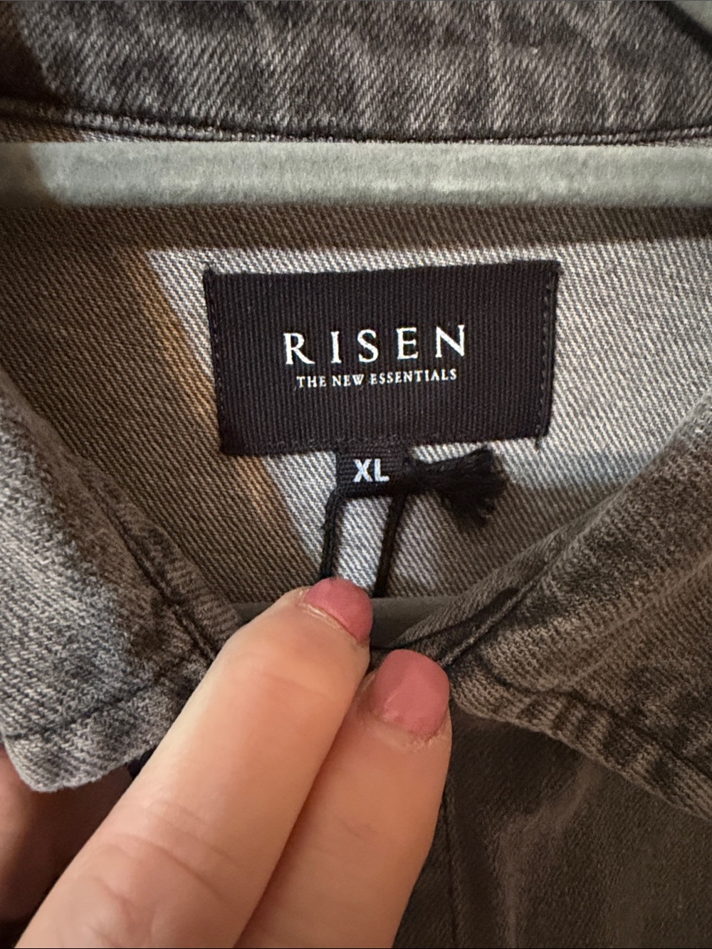 Women's Gray Frayed Hem Denim Jacket - Picture 2 of 2